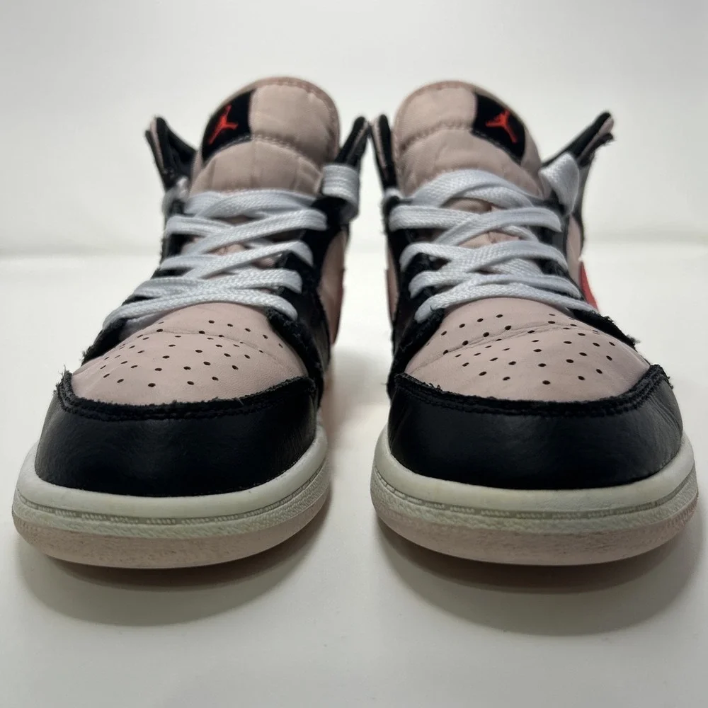 Nike Air Jordan 1 Mid Sneaker (PS) Sz 2.5Y Women's Sz 4 Pink/Infrared 640734-604